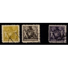 1921 - Liechtenstein - AFA 45- 46 og 52 - Frimærker - Stemplet - Diverse udgaver på tonet papir.